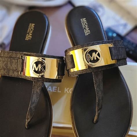 michael kors briar leather thong sandals|michael kors sandals women sale.